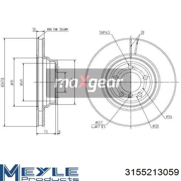 Купити 3155213059 Meyle Ротор гальмівний