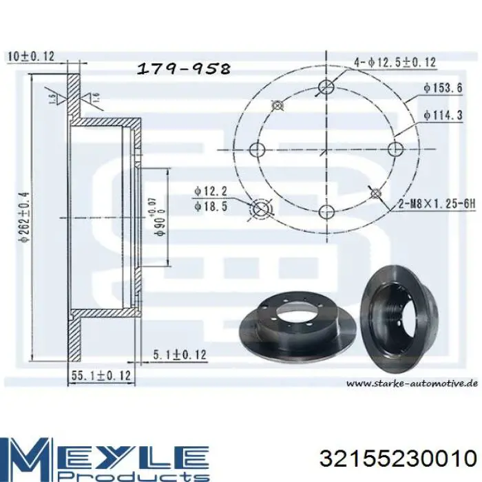 Купити 32155230010 Meyle Диск заднього гальма