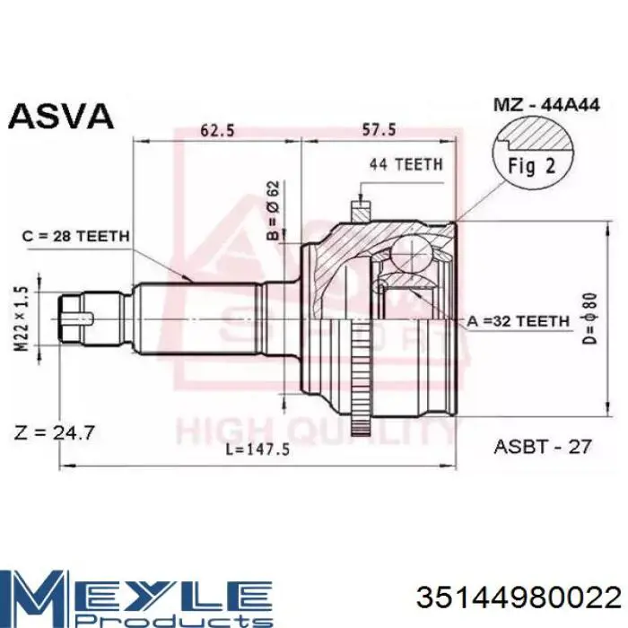 Купити TOJ0332 Magneti Marelli Шарнір приводу зовнішній