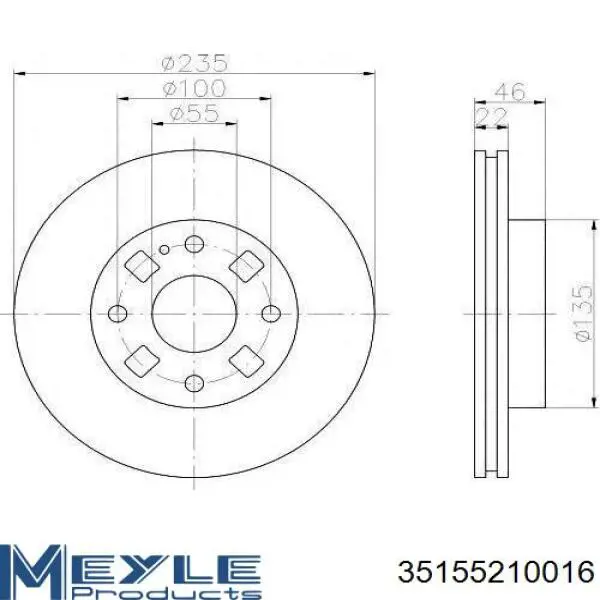 190715 Maxgear Гальмо дискове переднє