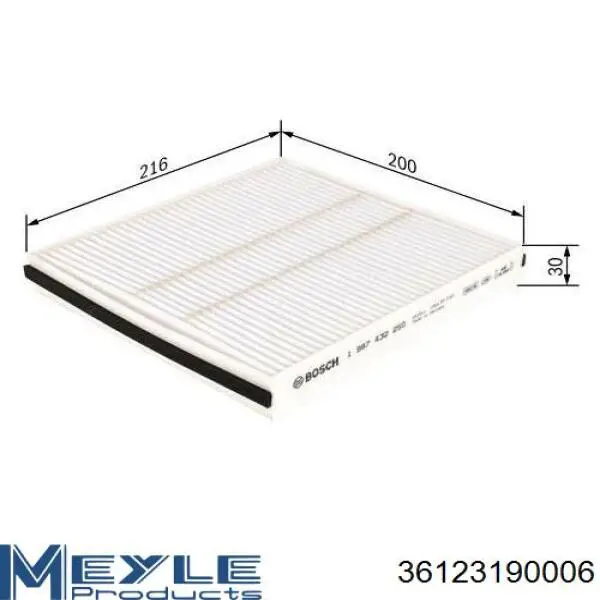 Повітряний фільтр салону Meyle 36123190006