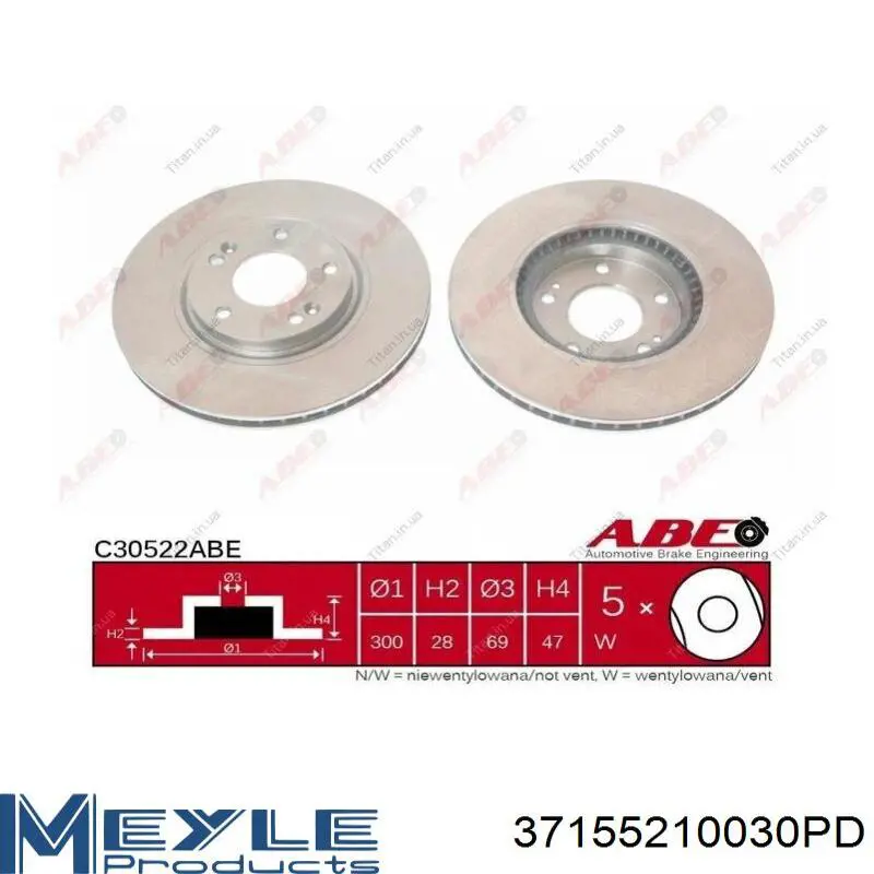 Купити 37155210030PD Meyle Ротор гальмівний
