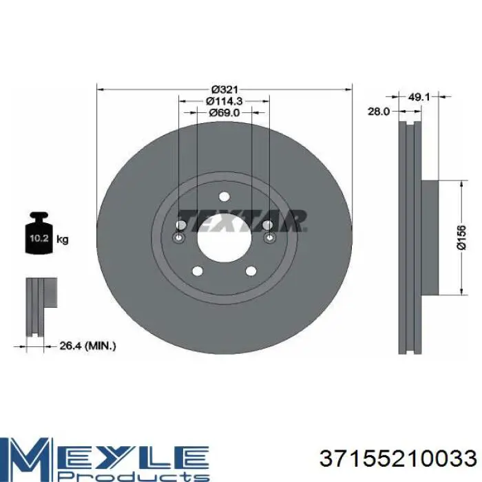 Купити S517122W700 Hyundai/Kia Ротор гальмівний