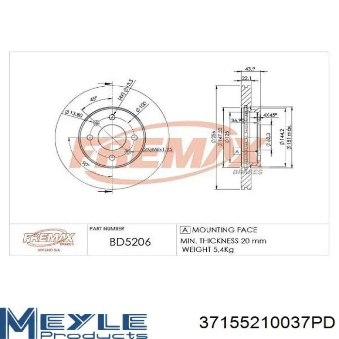 Диск гальмівний передній Hyundai/Kia 517121W250