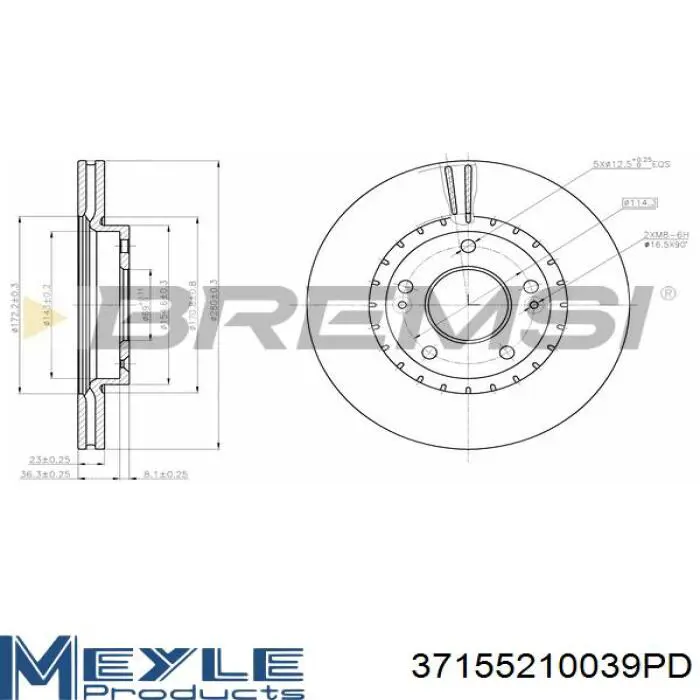 37155210039PD Meyle Гальмо дискове переднє