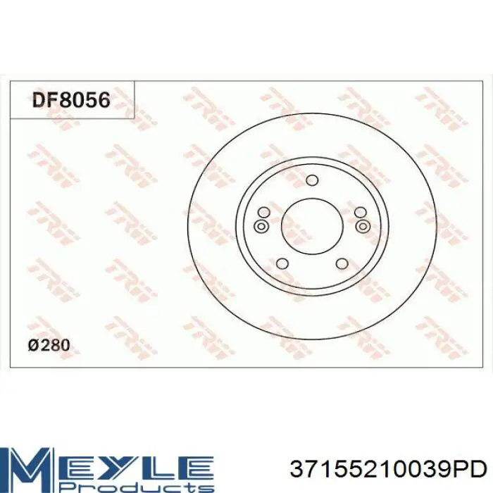 Диск переднього гальма Meyle 37155210039PD ціна, від 37.40 USD