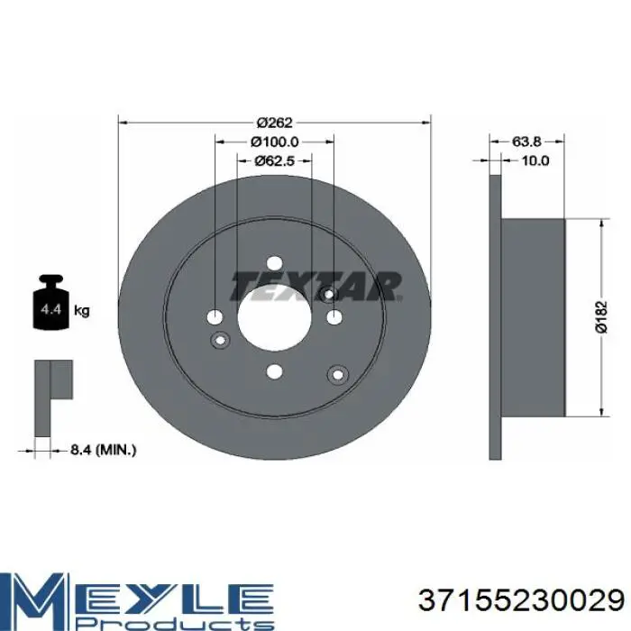 Купити S584111C800 Hyundai/Kia Диск заднього гальма