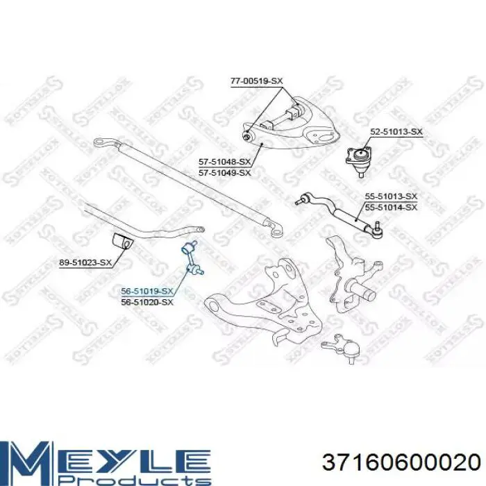 Стійка стабілізатора переднього, права 36396 Lemforder