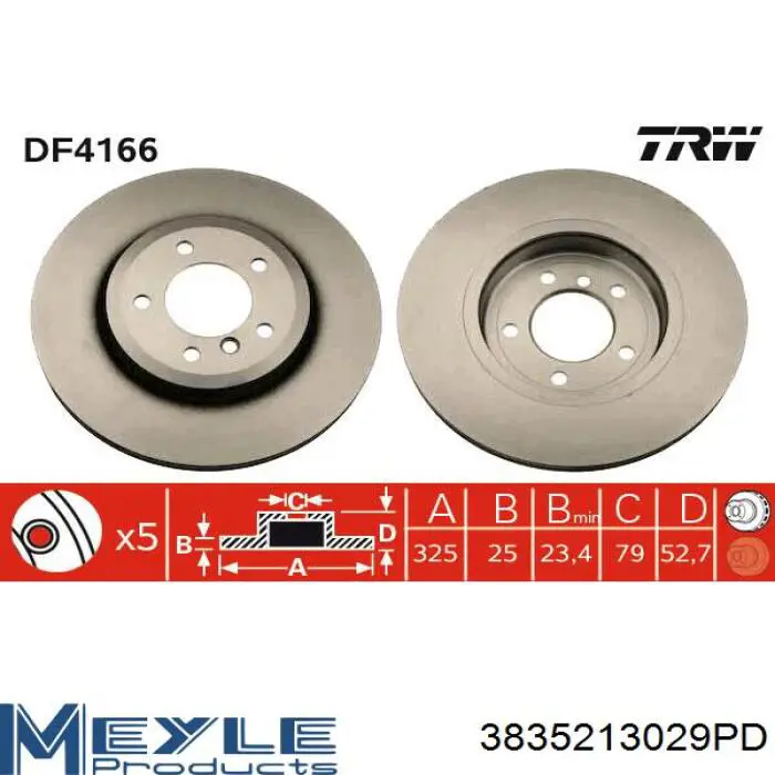 9895211 Brembo Гальмо дискове переднє