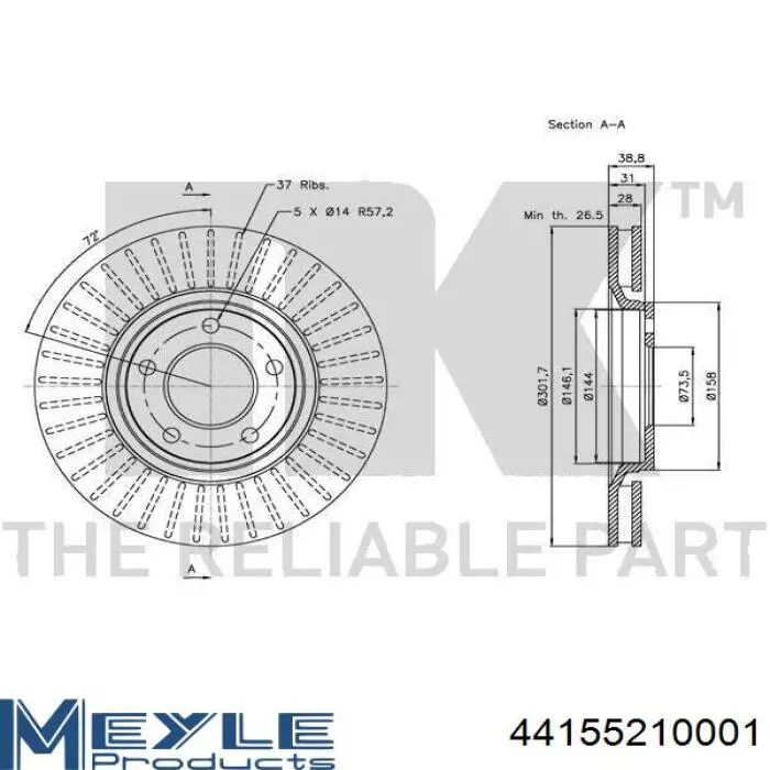 Диск переднього гальма Chrysler 04683918AA ціна, від 47.26 USD