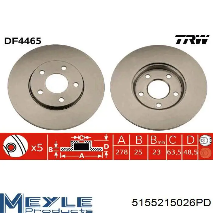 Диск гальмівний передній Ford AV611125DB