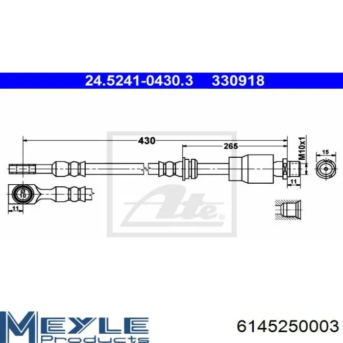 5562260 Opel Гнучка гальмівна трубка передня