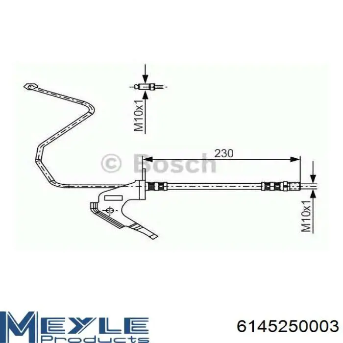 6145250003 Meyle Гнучка гальмівна трубка передня