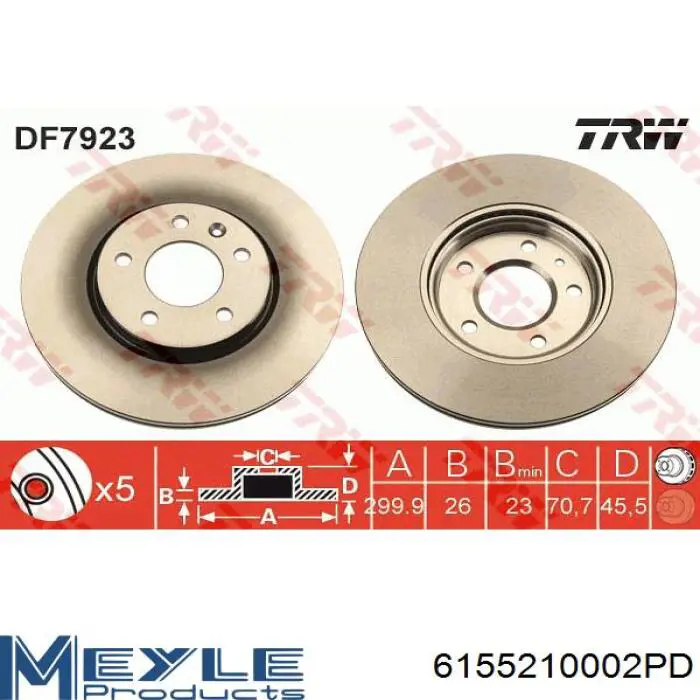 6155210002PD Meyle диск гальмівний передній