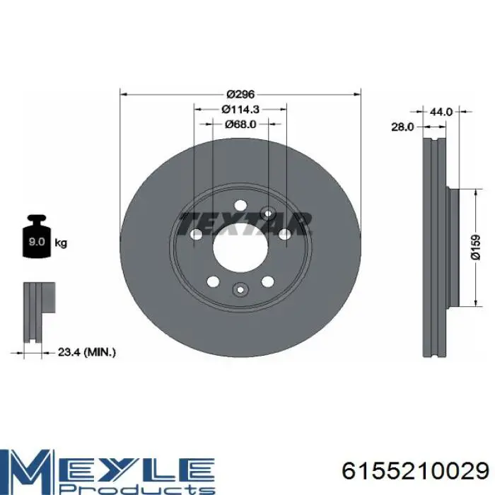 Диск гальмівний передній BS9270HC Optimal