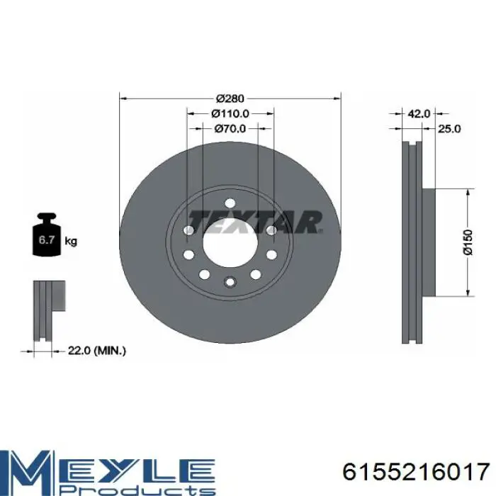 Диск переднього гальма Aplus 61278AP ціна, від 34.54 USD