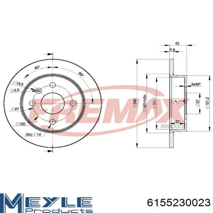 Купити 8762675 Brembo Диск заднього гальма