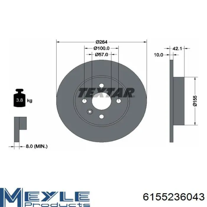 C4X017ABE MG диск гальмівний задній