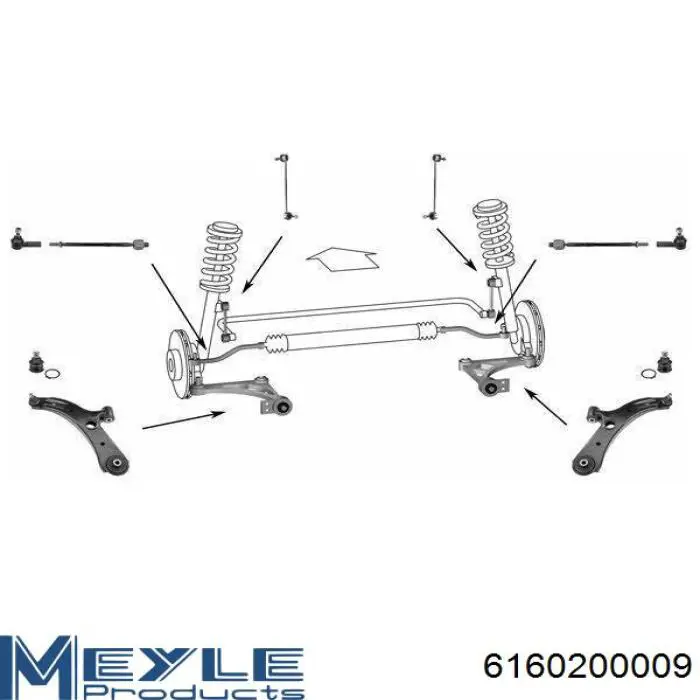 Накінечник рульової тяги, зовнішній Meyle 6160200009