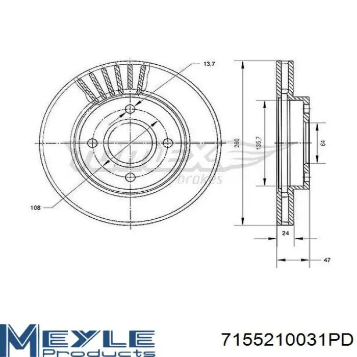 Гальмівні диски передні 4056029 Ford