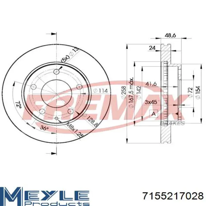 Купити 7155217028 Meyle Ротор гальмівний
