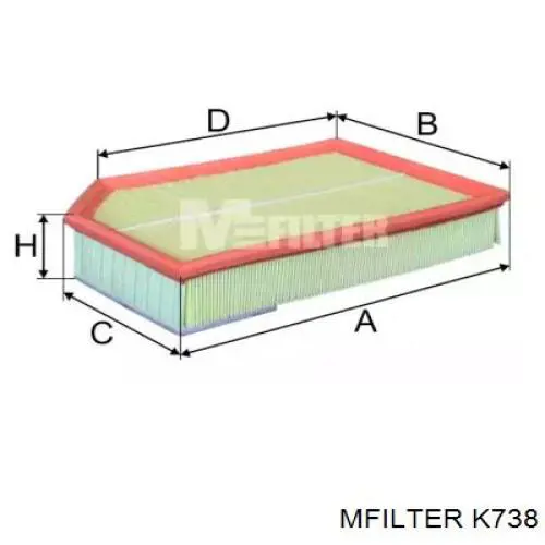 K738 Mfilter Повітряний фільтр двигуна