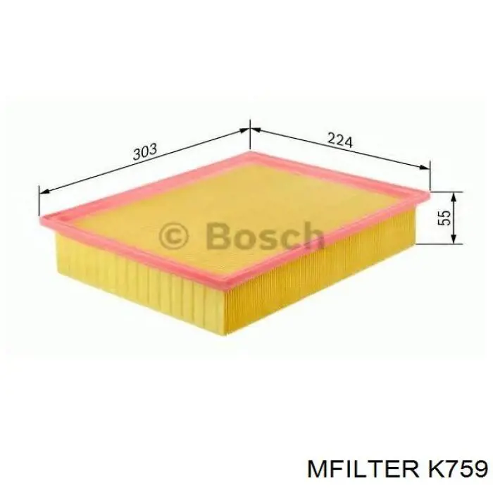 Елемент повітряного фільтра Mfilter K759 ціна, від 12.04 USD