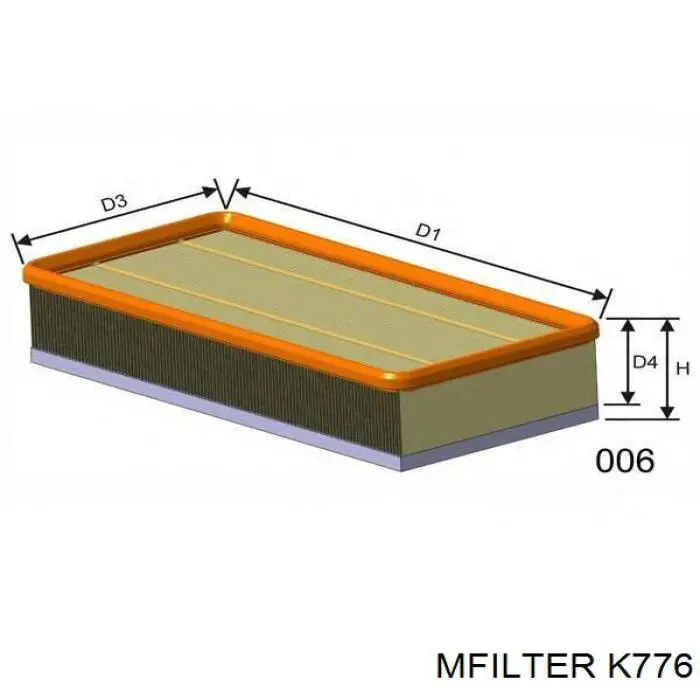 K776 Mfilter Повітряний фільтр двигуна