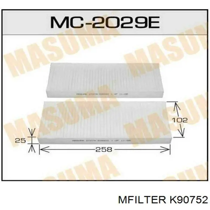 Повітряний фільтр салону Mfilter K90752