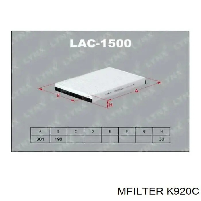 Фільтр салону K920C Mfilter