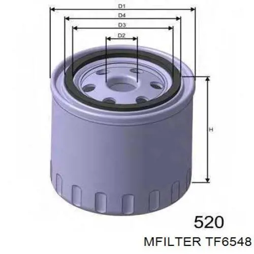 Масляний фільтр двигуна Mfilter TF6548 ціна, від 4.68 USD