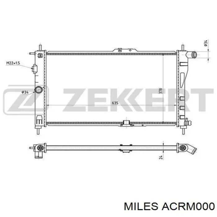Радіатор охолодження двигуна ACRM000 Miles