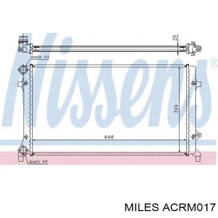 Радіатор охолодження двигуна ACRM017 Miles