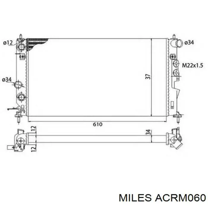 Радіатор охолодження двигуна ACRM060 Miles