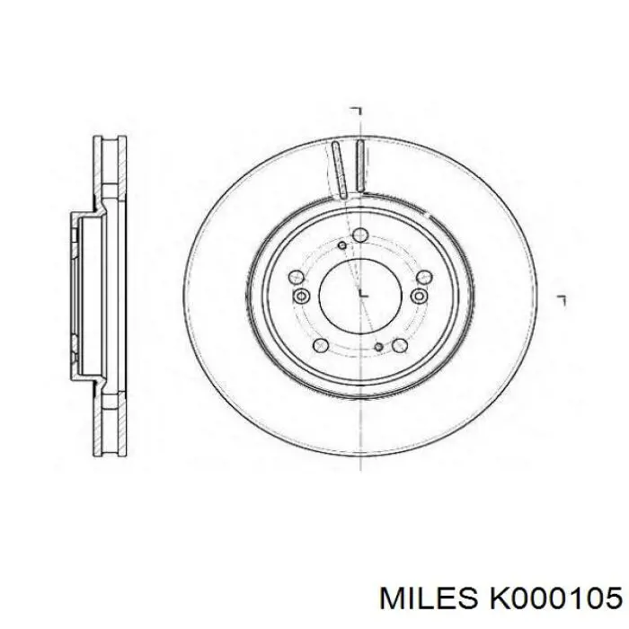 Диск гальмівний передній K000105 Miles