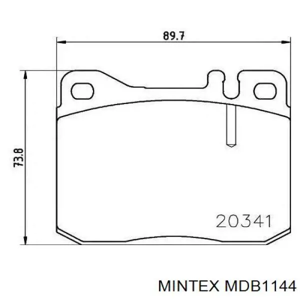 Колодки гальмівні передні, дискові MDB1144 Mintex