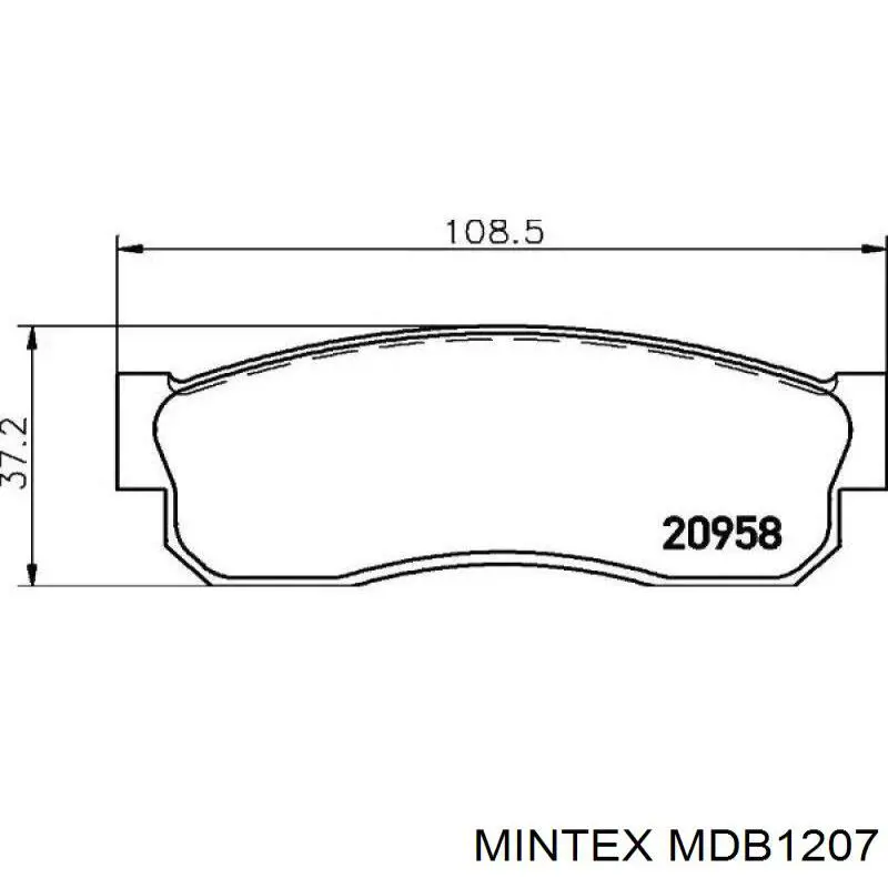 MDB1207 Mintex колодки гальмівні передні, дискові