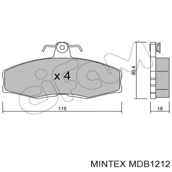 Купити MDB1212 Mintex Колодки гальмівні передні, дискові