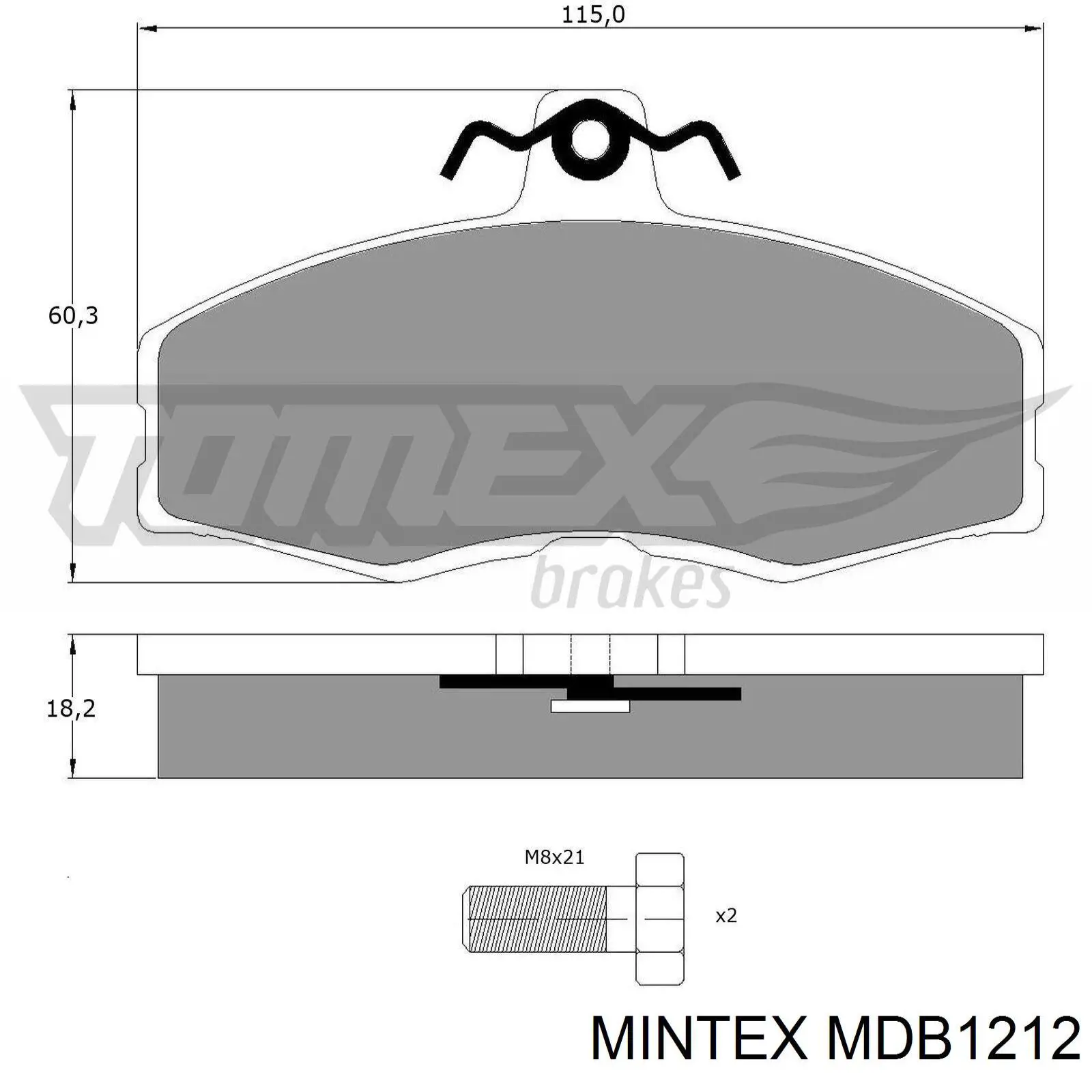 Гальмівні колодки Mintex MDB1212 ціна, від 12.99 USD