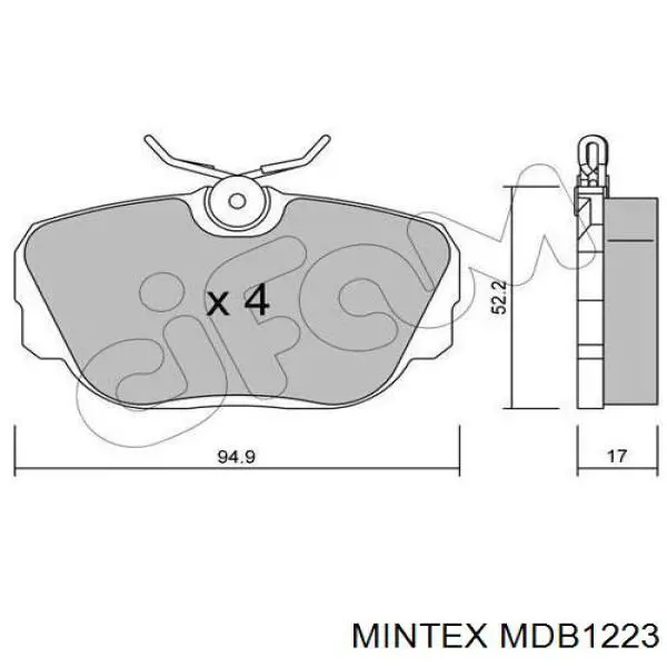 MDB1223 Mintex Передні гальмівні колодки
