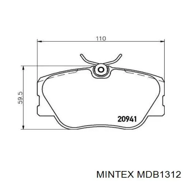 Колодки гальмівні передні, дискові MDB1312 Mintex