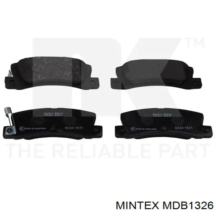 Задні гальмівні колодки MDB1326 Mintex