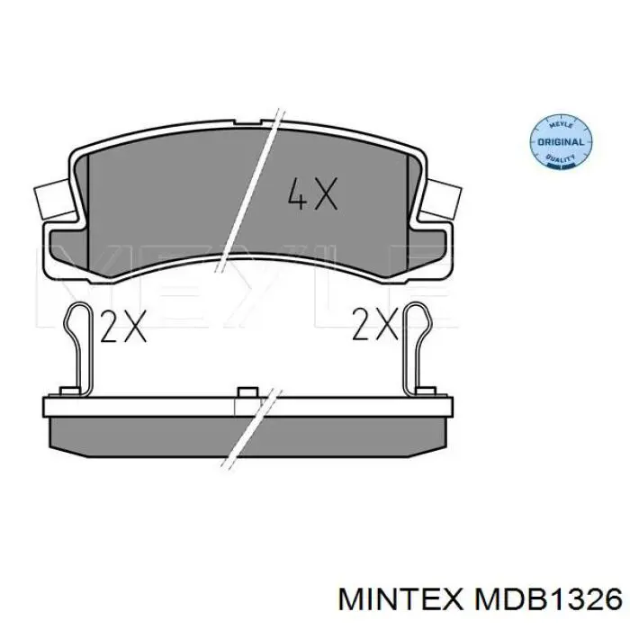 MDB1326 Mintex колодки гальмові задні, дискові