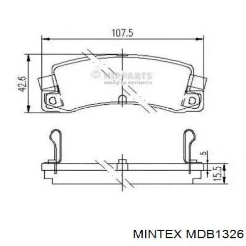 Купити MDB1326 Mintex Задні колодки