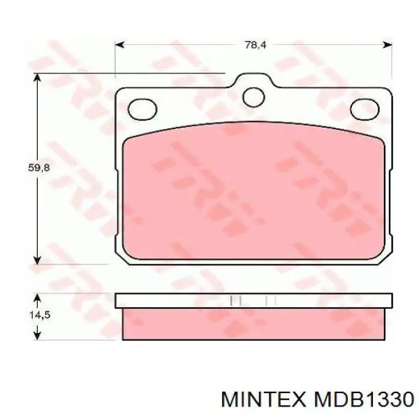 MDB1330 Mintex колодки гальмівні передні, дискові