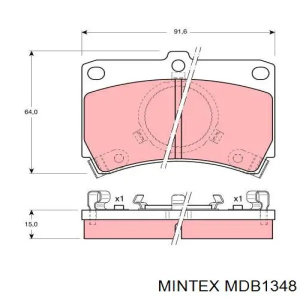 MDB1348 Mintex колодки гальмівні передні, дискові