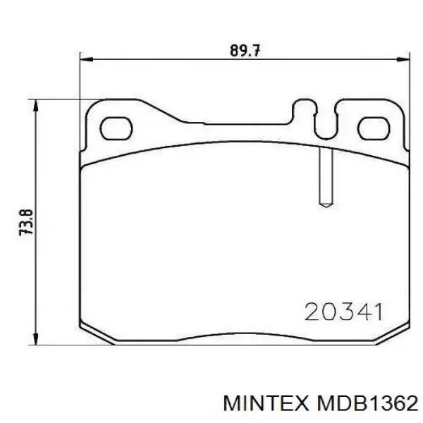 MDB1362 Mintex колодки гальмівні передні, дискові