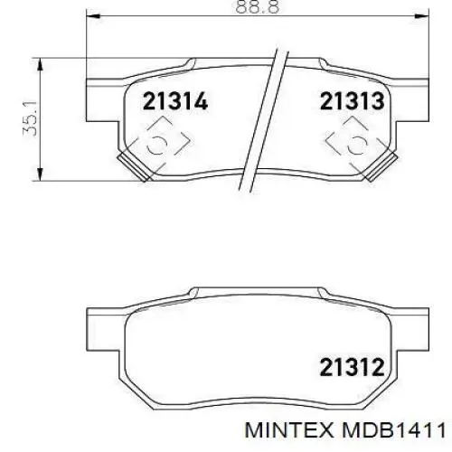 Колодки гальмові задні, дискові MDB1411 Mintex