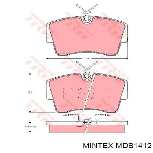 MDB1412 Mintex колодки гальмівні передні, дискові