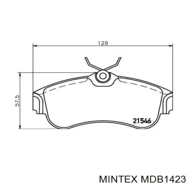 MDB1423 Mintex колодки гальмівні передні, дискові